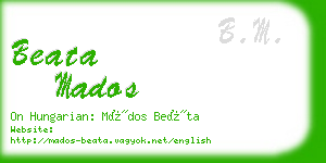 beata mados business card